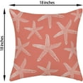 thumbnail image 6 of Coral Coastal Pillow Covers 18x18 Inch 2 Pcs Sea Starfish Decor Throw Pillows Nautical Beach Ocean Themed Summer Outdoor Holiday Decoration Pillowcase Linen Cushion Cover for Couch Sofa, 6 of 6