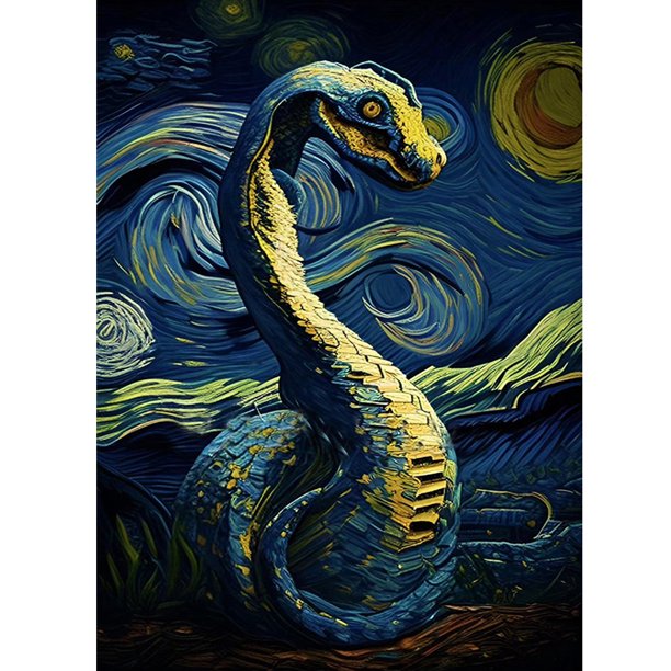 Pintura de diamante 5D DIY Kit de serpiente de taladro redondo completo Arte Decoración del hogar (B6475) Hugtrwg Para estrenar