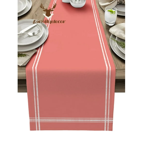 Solid Color Coral Red Table Runner Home Wedding Decor Table Flag Mat Table Centerpieces Decoration Party Dining Long Tablecloth