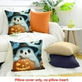 thumbnail image 4 of ZFLMY Halloween Pillow Covers  Ghost Holding Throw Pillow Covers Horror Night Pillow Case Pumpkin Bats Cushion Case for Outdoor Living Room Party  18x18in, 4 of 5