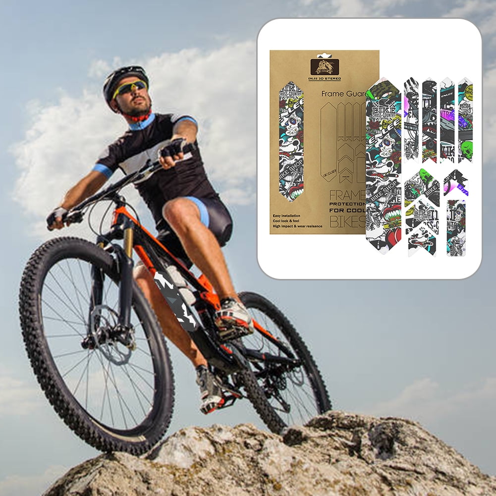 BLEEUS 3D Protective Stickers Mtb Road Bike Frame Sticker Cycling Essentials (Frame Graffiti)