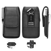 for Apple iPhone XR / XS Max / XS / X / 8 / 7 / 6 / 6S / 8+ / 7+ / 6+ / 6S Plus Rugged Pouch Case, Njjex Universal Nylon Flap Phone Holster Pouch Metal Belt Clip Case + Carabiner Hook