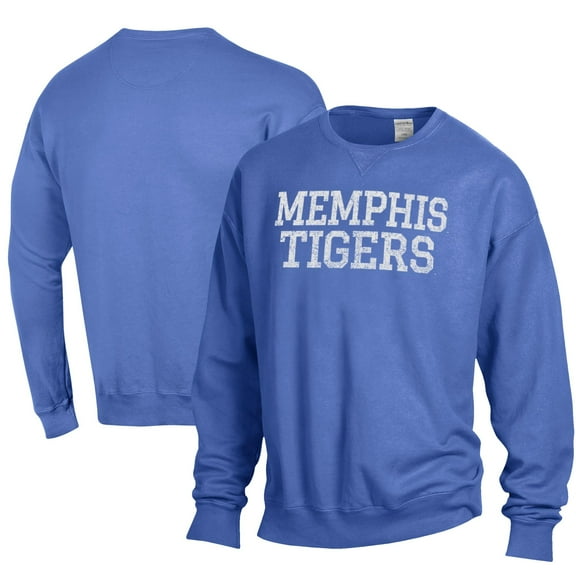 Men's ComfortWash Royal Memphis Tigers Garment Dyed Fleece Crewneck Pullover Sweatshirt