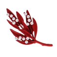 thumbnail image 2 of Broche de forma de hoja jinwen Rojo para Mujer, 2 of 8