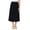Black, variant on Kids Pleated Midi Skirts for Girls 3-13 Years, Summer Solid Casual Elastic Waist Uniform Skirt Teen Girls Flowy A-Line Swing Chiffon Long Skirts