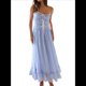 thumbnail image 3 of Vestido de Verano 2025 para Mujer, Informal, Sin Mangas, con Tirantes Finos, Ribete de RIC, Fruncido, con Volantes, . Azul L, 3 of 10
