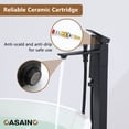 thumbnail image 5 of CASAINC 1-Handle Floor Mount Freestanding Tub Faucet with Handheld Shower in Matte Black, 5 of 11