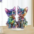 thumbnail image 4 of 100Fens Colorful Cats Home Decor Living Room Study Acrylic Collection Desktop Decor Gift,Christmas Gifts for Girls Room Decor, 4 of 7