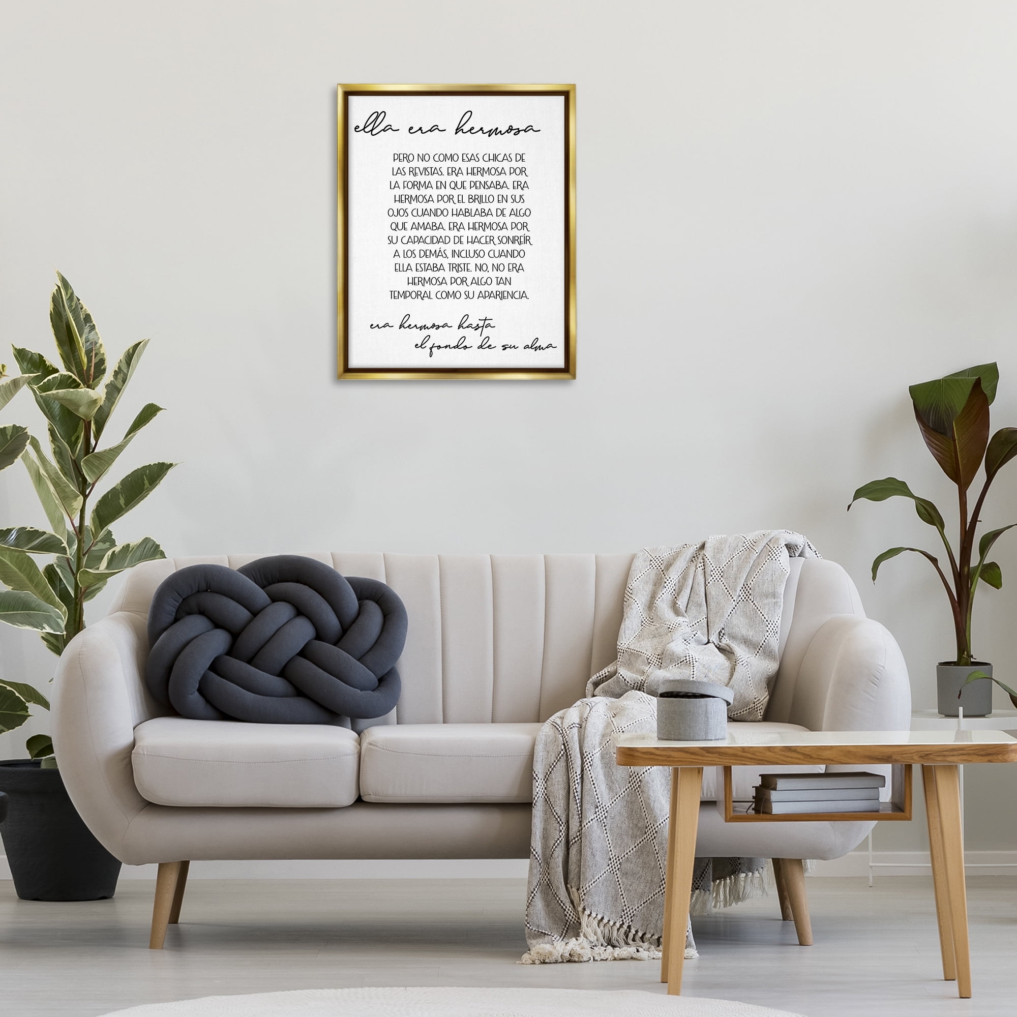 Stupell Industries Ella era Hermosa Inspirational Quotes & Sayings Painting Gold Floater Framed Art Print Wall Art, 25 x 31