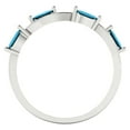 thumbnail image 5 of 0.4 ctw Wedding Band for Women - 18K White Gold Simulated Turquoise Stackable Eternity Ring, 5 of 6