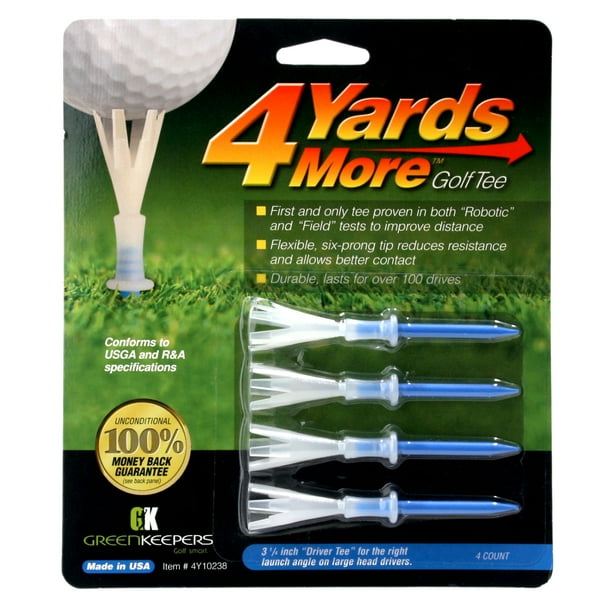 4 Yards More Plastic Golf Tees 3 1/4 in. Pack of 4 Blue