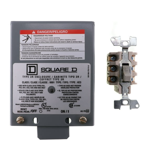 Square D 9991-KE3 Manual Starter Enclosure K, Type 3R, Wall Mount
