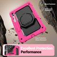 thumbnail image 4 of for Samsung Galaxy Tab S10 Plus/S9 FE+/S9+ Case 12.4 inch, 360 Rotating Shockproof Cover with Stand, Handle, Shoulder Strap (SM-X820/X810/X610), Rose, 4 of 5
