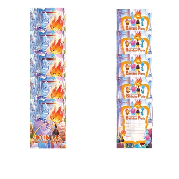 Elemental Invitations Cards Stock Bulk Birthday Invite Fill-in Party Supplies Decorations for Boys Girls