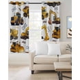 thumbnail image 2 of Construction Truck Blackout Curtains for Bedroom/Living Room, Thermal Insulated Kitchen Curtains, Cartoon Grips and Bulldozers Stirrup Car Grommet Darkening Window Treatment Drapes 42"x84"x2, 2 of 8