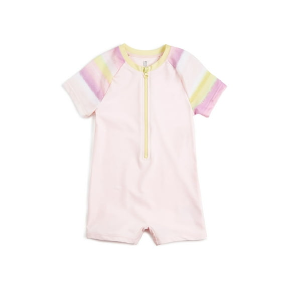ID Ideology Toddler Little Girls 1 Pc. Rash Guard Barely Pink 6X