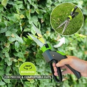 Garden Guru Hand Grass Clipper Scissors 360 Degree Rotatable Cutter Head - Ultra Sharp Stainless Steel Grass Shears - Comfort Grip Handles - Perfect for Edging Lawn, Trimming Shrubs & Flowers