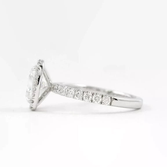 1.50TCW Cushion Lab Grown IGI Certified Diamond 14K Gold Halo Engagement Ring