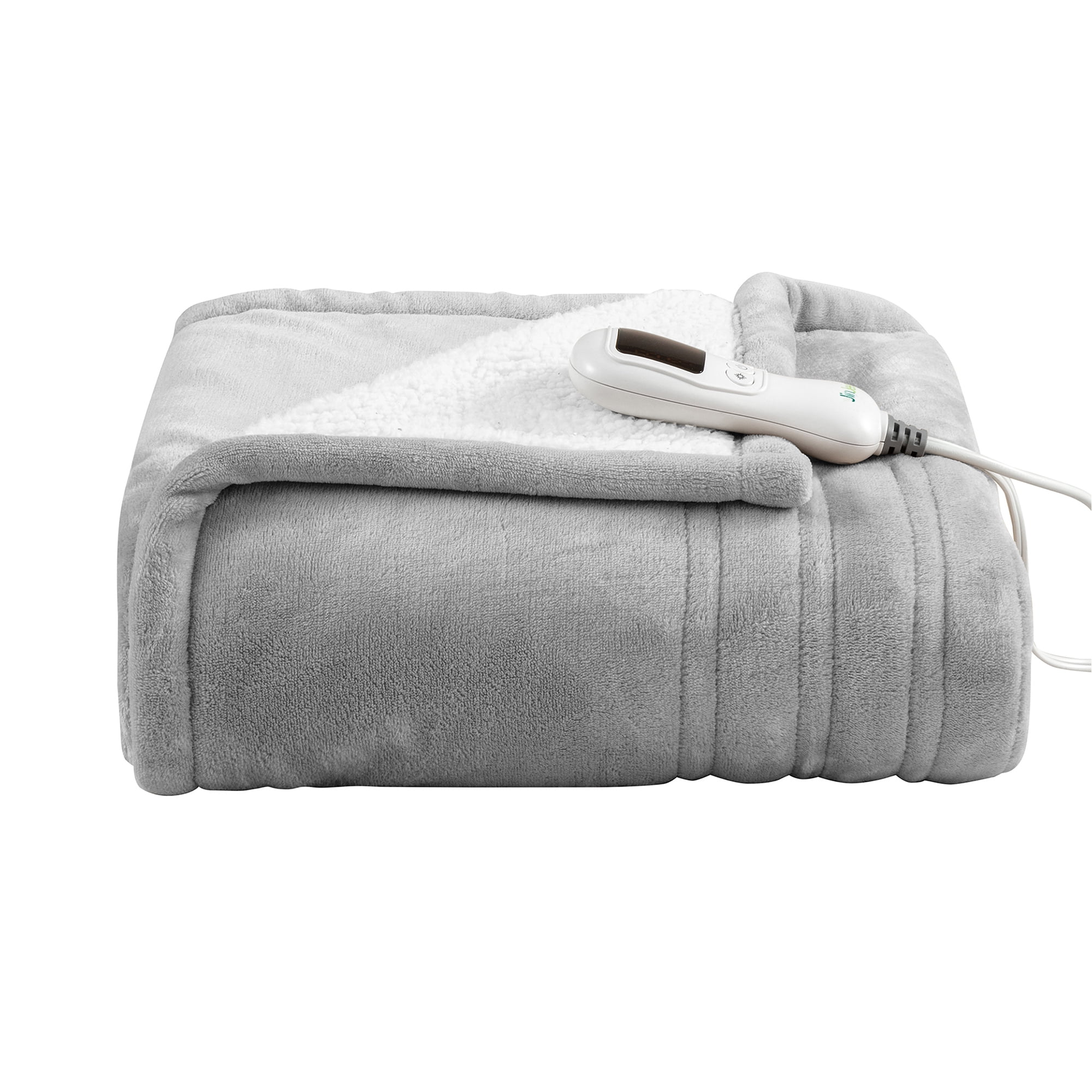 Grey Soft Flannel Sherpa Full Body Warming Heated Blanket Electric Throw  Blanket TK1011 - The Home Depot