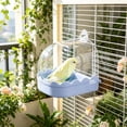 thumbnail image 6 of FastXmas Bird Cage Bath Hanging Parrot Bath Tub Water Shower Food Feeder Holder Tray Bird Bath Supplies for Small Birds Canary Budgies Cockatiel Lovebirds (Blue), 6 of 6