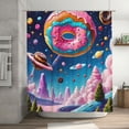 thumbnail image 5 of Honeii Colorful Donut Print Shower Curtain 72x72in,Bathroom Curtain,Waterproof Fabric Shower Curtain Set with Hooks, 5 of 5