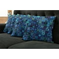 thumbnail image 5 of Ambesonne Blue Throw Pillow Cover 4 Pack, Play Cards Theme Design, 20", Fern Green Purple, 5 of 5