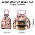 thumbnail image 5 of Boston Terrier Dog and Flower Florals Drawstring Lunch Bag Women - Drawstring Lunch Bag Insulated for Work Office - Stain-Resistant Large Lunchbags for Women with Multi-Pockets, 5 of 6