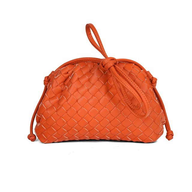 Molnryggsäck 2024 ny stil väska dam ko läder skrynklig dumpling väska dam handväska axelväska MJ51 orange färg orange färg orange color