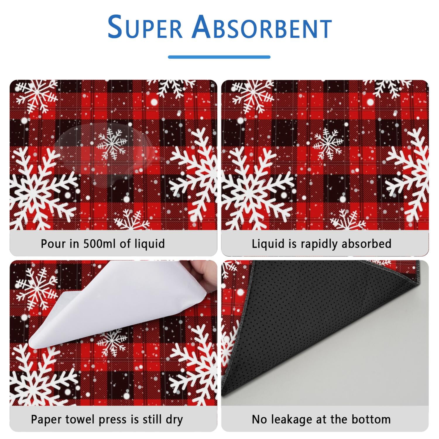 Christmas Holiday Reusable Puppy Pads 48" x 48", 2-Pack Washable Dog Potty Training Mats for Your Big Home During the Holiday Season