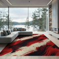 thumbnail image 2 of ODIKA 8'x10' Washable Area Rug Non-Slip Chair-Friendly Mat Bathroom Vintage Contemporary Abstract Bold Sweeping Top Stairs for Dining Room, Large Office, Lounge, 2 of 7