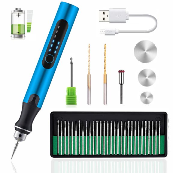 USB Rechargable Engraving Pen with 35bits,Mini Electric Engraver Etching Machines Cordless Rotary Tools Engraved Jewelry Stone Metal Plastic Wood Resin