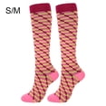 thumbnail image 1 of Bas de Compression 20-30 mmHg Longueur Genou Bas de Sport Bas de Compression Sport Unisexe pour Course Cyclisme Unisexe, Rouge Jaune, Carreaux, P/M, 1 of 7