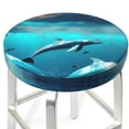 thumbnail image 3 of KLL Hawaiian Ship Dolphin Round Bar Chair Cushion Cover 12 inch ,Bar Stool Protector with Elastic, Soft Washable, 3 of 6