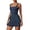 Dark Blue, variant on PISONIC Womens Tennis Golf Dress with Built-in Bra Shorts Backless Square Neck Pleated Hem Athletic Dresses with Pockets