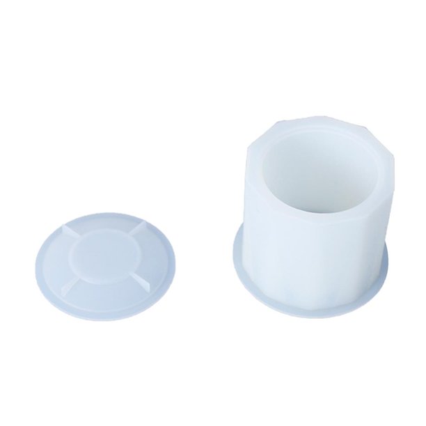 Moyic Molde epoxi DIY resina de cristal superficie cortada caja de almacenamiento cilíndrica molde espejo hecho a mano molde de silicona para joyería Almacenamiento y organización del hogar Moyic HA023358-00