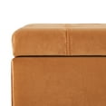 thumbnail image 4 of Velvet Tufted Storage Bench with Lift-Up Top & Birch Wood Legs, Apricot, 4 of 9