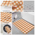 thumbnail image 6 of Orange Plaid Bath Mat 3 Piece Bathroom Rug Set, Gradient Geometric Buffalo White Checkered Non Slip Bath Rug Contour Mat and Toilet Lid Cover, Absorbent Shower Mats Soft Bath Rugs and Mats Sets, 6 of 8