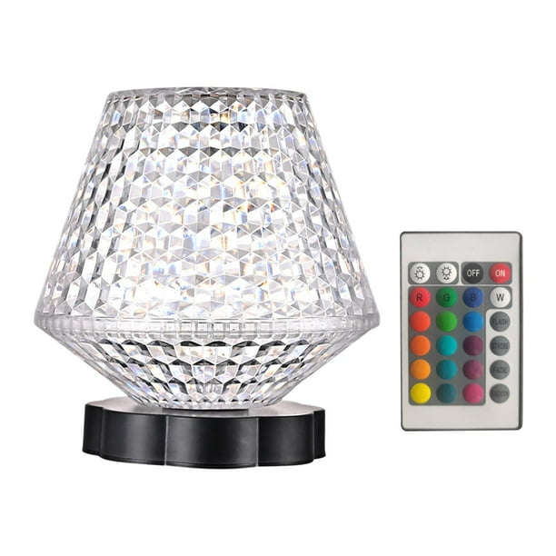 Lámpara de mesa moderna a pilas, ideal como luz de noche para bodas en interiores y exteriores. 16 USB con control remoto