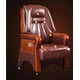 thumbnail image 2 of Real leather luxurious reclining chair. Solid wood four-legged computer chair. Fixed armrest leather art office chair.27 My Lux Decor Round, 2 of 19