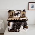 thumbnail image 5 of Manfei Jungle Wildlife Twin Comforter Sets,Mountain Pine Bedding Set,Brown,Black Reversible,2pcs,1 Comforter and 1 Pillowcase, 5 of 7