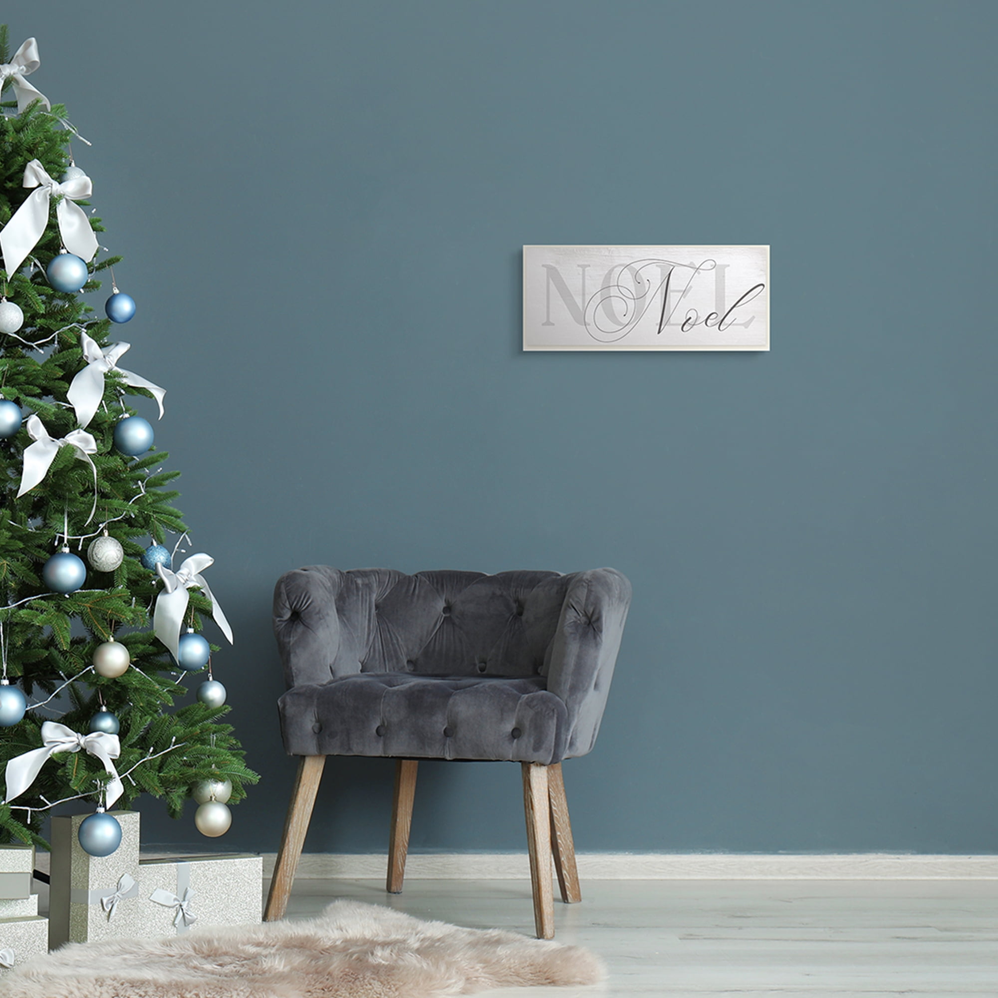 Stupell Indtries Search the Skies Christmas Eve Phrase Winter Holiday Wood Wall Art, 12 x 12, Design by Daphne Polselli