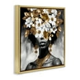 thumbnail image 4 of Stupell Industries Woman & Gold Flowers People Painting Gold Floater Framed Canvas Art Print Wall Art, 25 x 25, 4 of 10