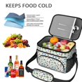 thumbnail image 5 of Dinosaur and Volcano White Pattern Insulated Lunch Box for Women Men, Medium Leakproof Cooler Bag with Adjustable Strap, 10"x6.7"x8", 5 of 6