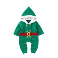 thumbnail image 1 of Honganda Infant Christmas Hooded Romper with Double-Breasted, Fur Ball, 1 of 9