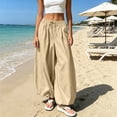 thumbnail image 3 of HappyYEE Women’s Baggy Balloon Pants Elastic Waist Wide Leg Joggers with Pockets Loose Fits Cuffed Ankle Lightweight Travel Trousers S, 3 of 7