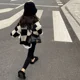 thumbnail image 2 of Suéter de punto para niños, primavera y otoño de 2024, nuevo estilo, versión coreana, top informal y versátil con patrón de tablero de ajedrez para niñas, 2 of 5