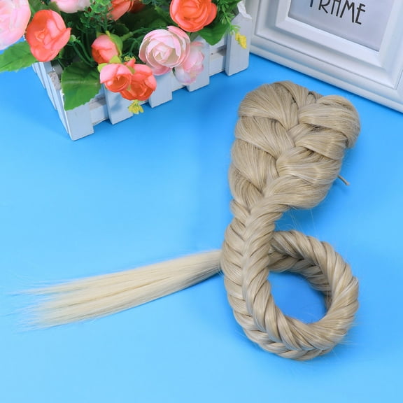WHAMVOX Fishtail Braid Ponytail Extension with Adjustable Drawstring and Clips in Ivory Color Approx 19 20 Inches