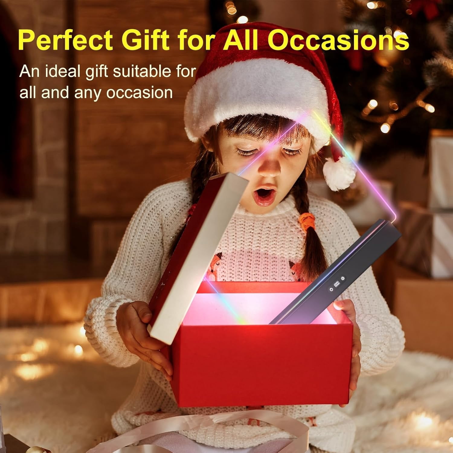 Rechargeable LED Message Board with 9 Color Changing Lights - 17 Inch Glow Writing & Drawing Board, Dry Erase Light Up Memo Board for Home, Classroom & Office Decor (Black)