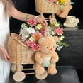 thumbnail image 5 of 2025 New Woven Rattan Stroller Shaped Flower Basket With Handle,Baby Carriage Decor, Picnic Flower Holder Versatile Trolley Decorative Candy Basket For Weddings, Party And Floral Arrangements (Small）, 5 of 7