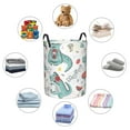 thumbnail image 6 of Fotbe Music Lover Dinosaur Laundry Basket with Handles, Waterproof Large Laundry Hamper, Wash Bag for Corner Dorm, Rolling Laundry Basket with Handles-Small, 6 of 8